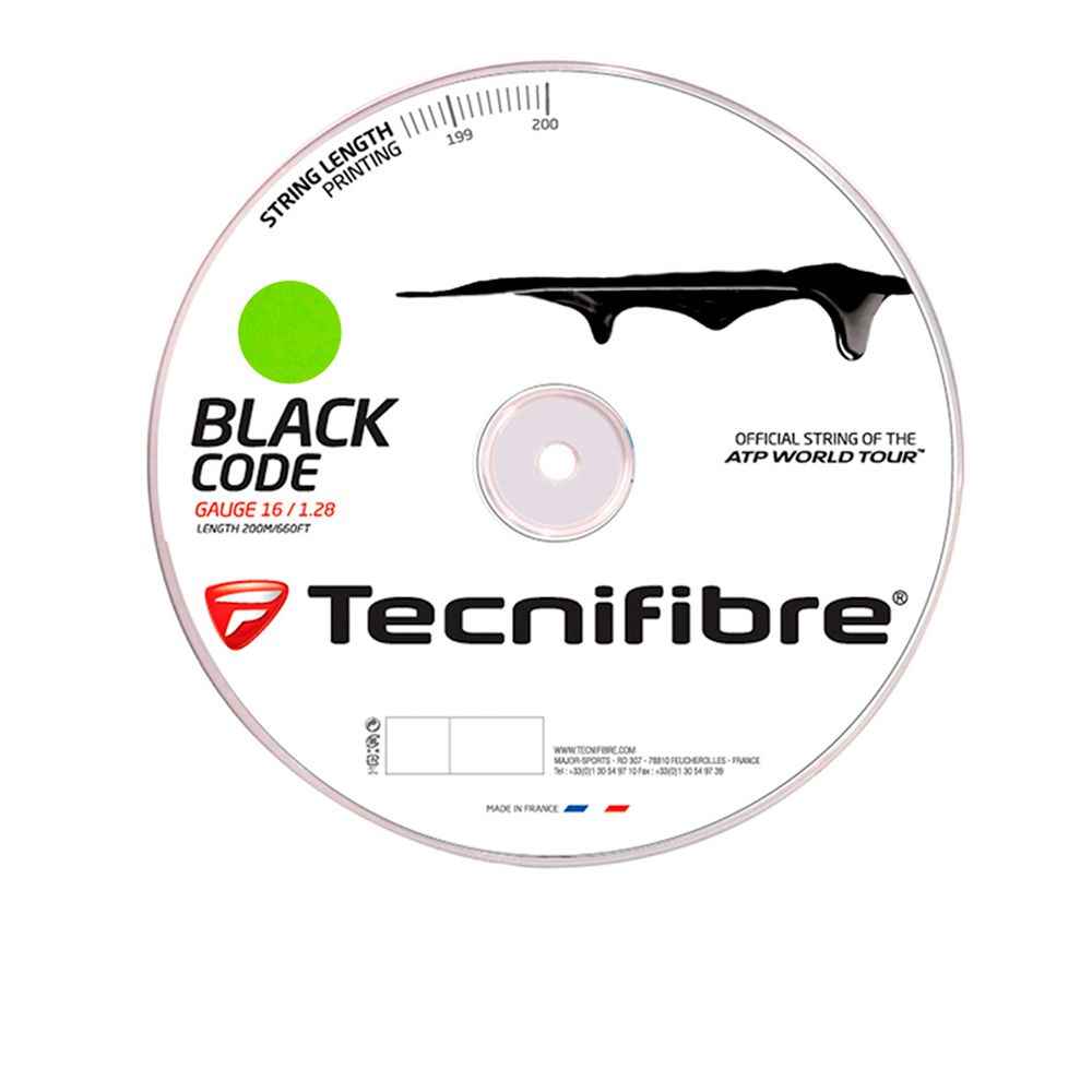 BLACK 1.28MM 16G RRP £160 TECNIFIBRE BLACK CODE TENNIS STRING 200M REEL 